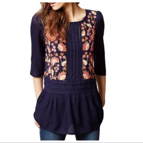 Anthropologie Tops - Anthropologie Floreat Luana Embroidered Tunic